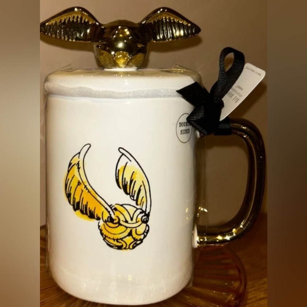 Rae Dunn White and Gold Snitch Harry Potter Mug - Picture 2 of 2